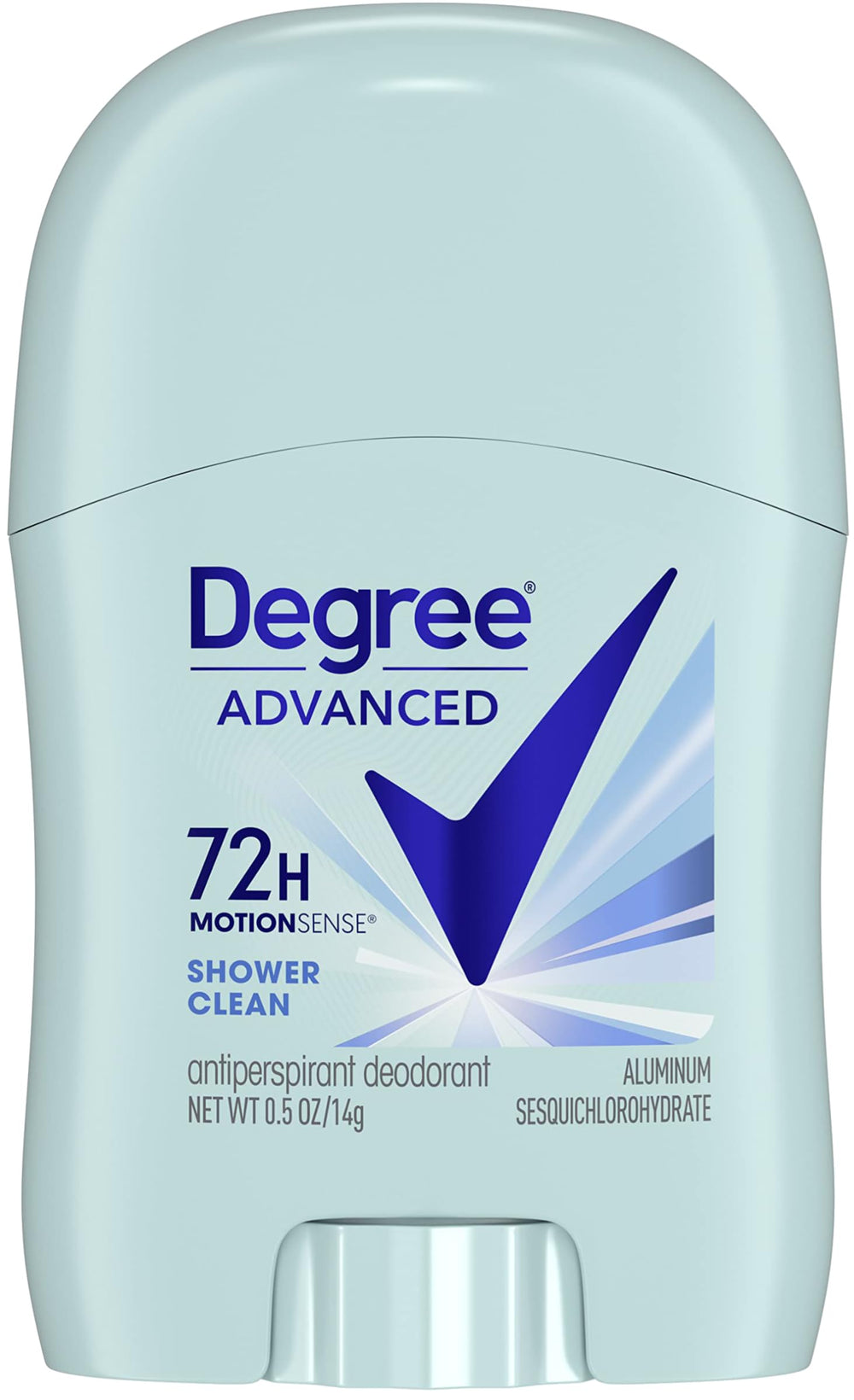 Degree Shower Clean mini-stick back view suggests skin-friendly protection for everyday use.