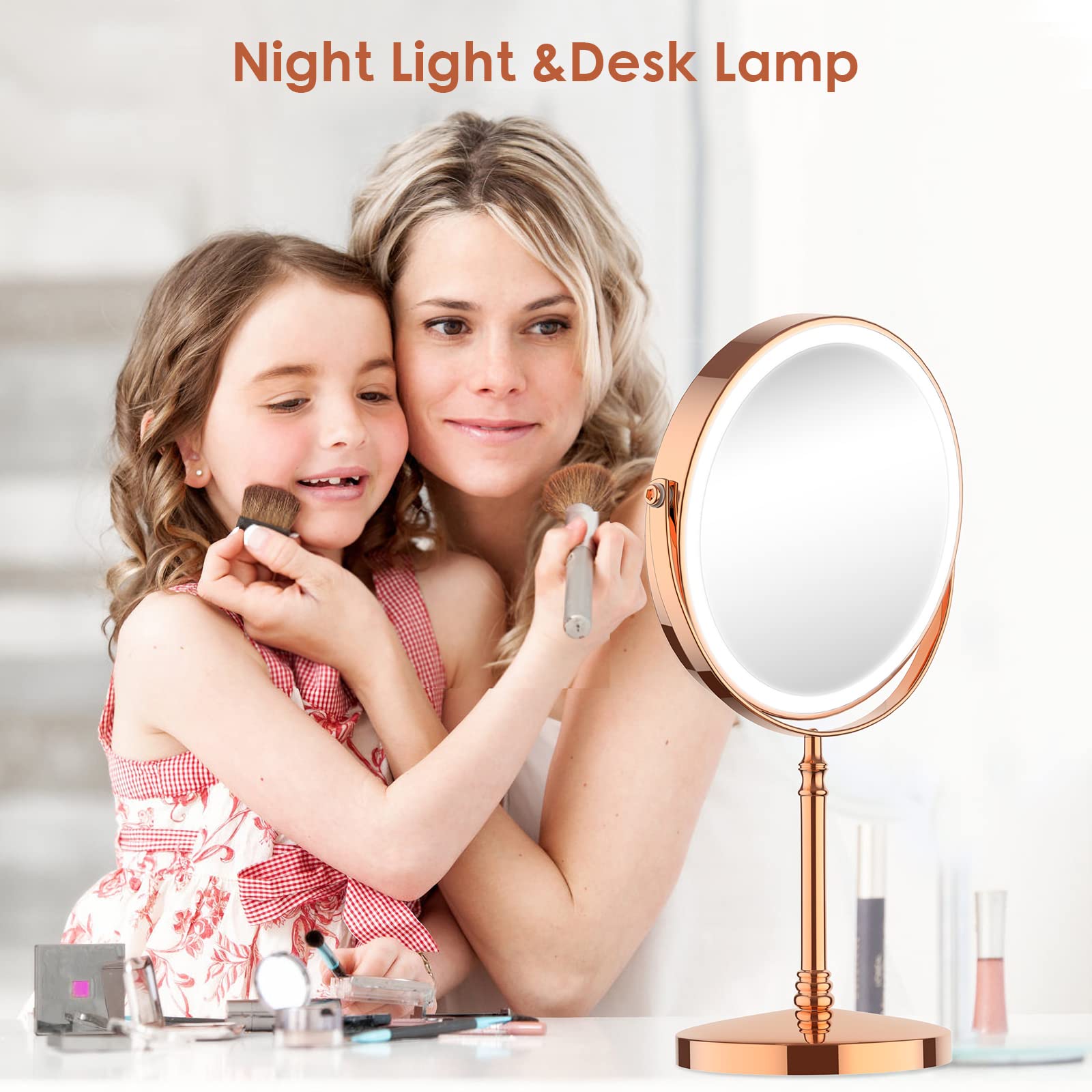 DEIOVWXS 10x magnifying double-sided mirror highlights fine eye and brow details