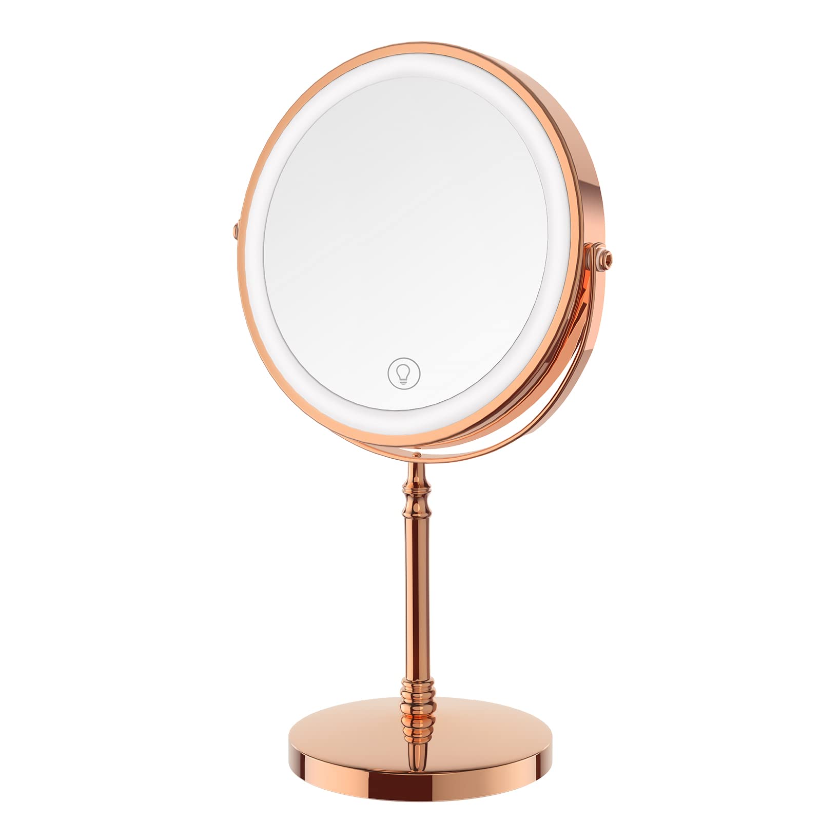 DEIOVWXS 8-inch LED makeup mirror delivers a large, clear view for precise makeup