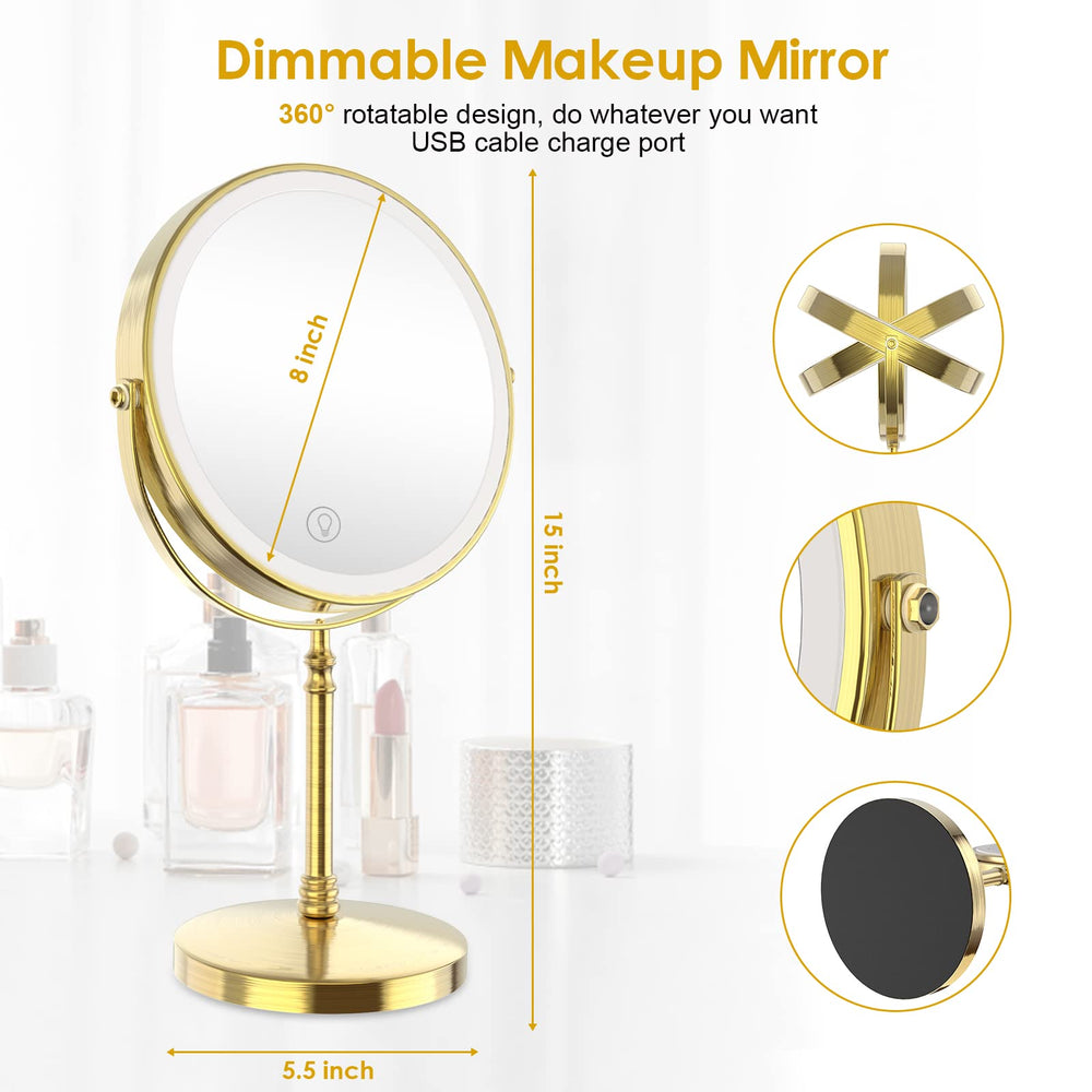 DEIOVWXS lighted makeup mirror offers three color temperatures for any setting