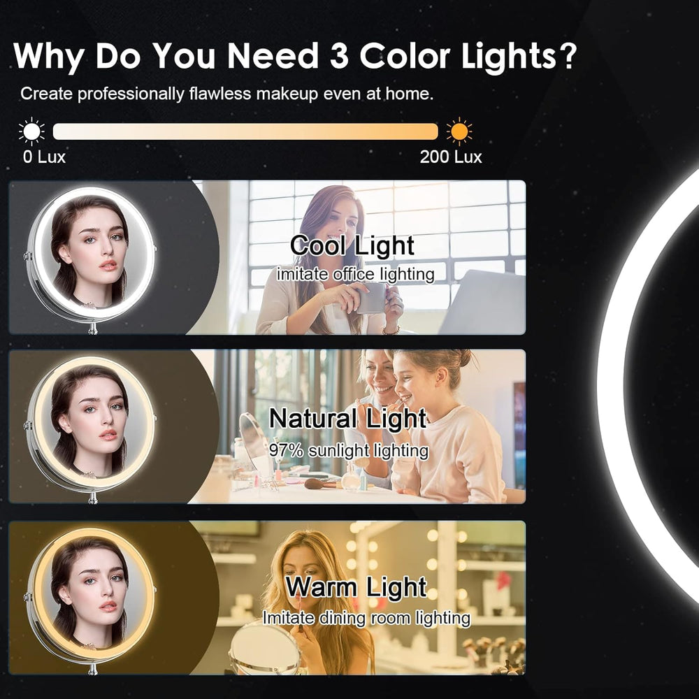 DEIOVWXS lighted makeup mirror brightness adjustable for any environment