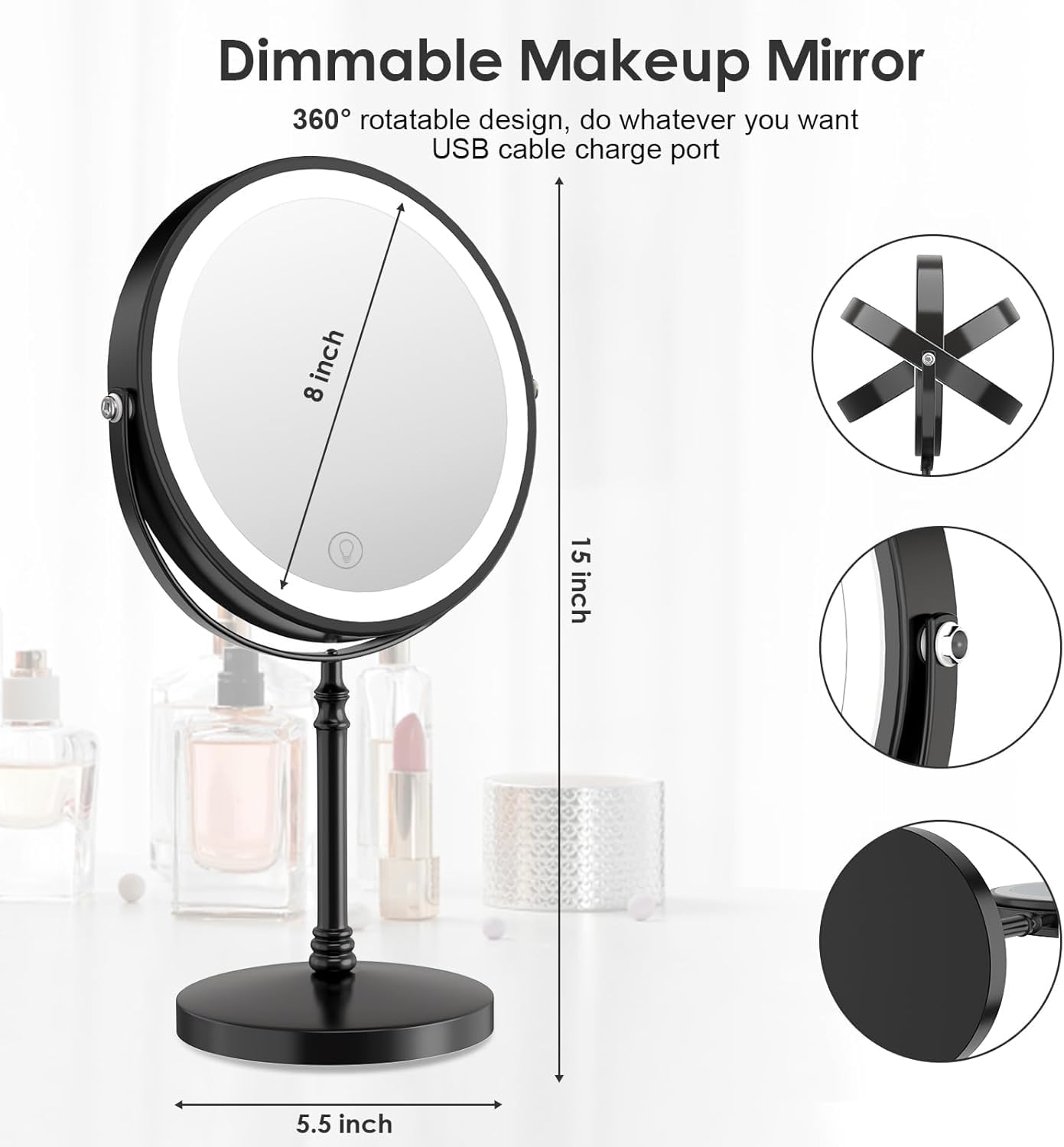 DEIOVWXS 10x magnifying side supports precise details for brows and lashes.
