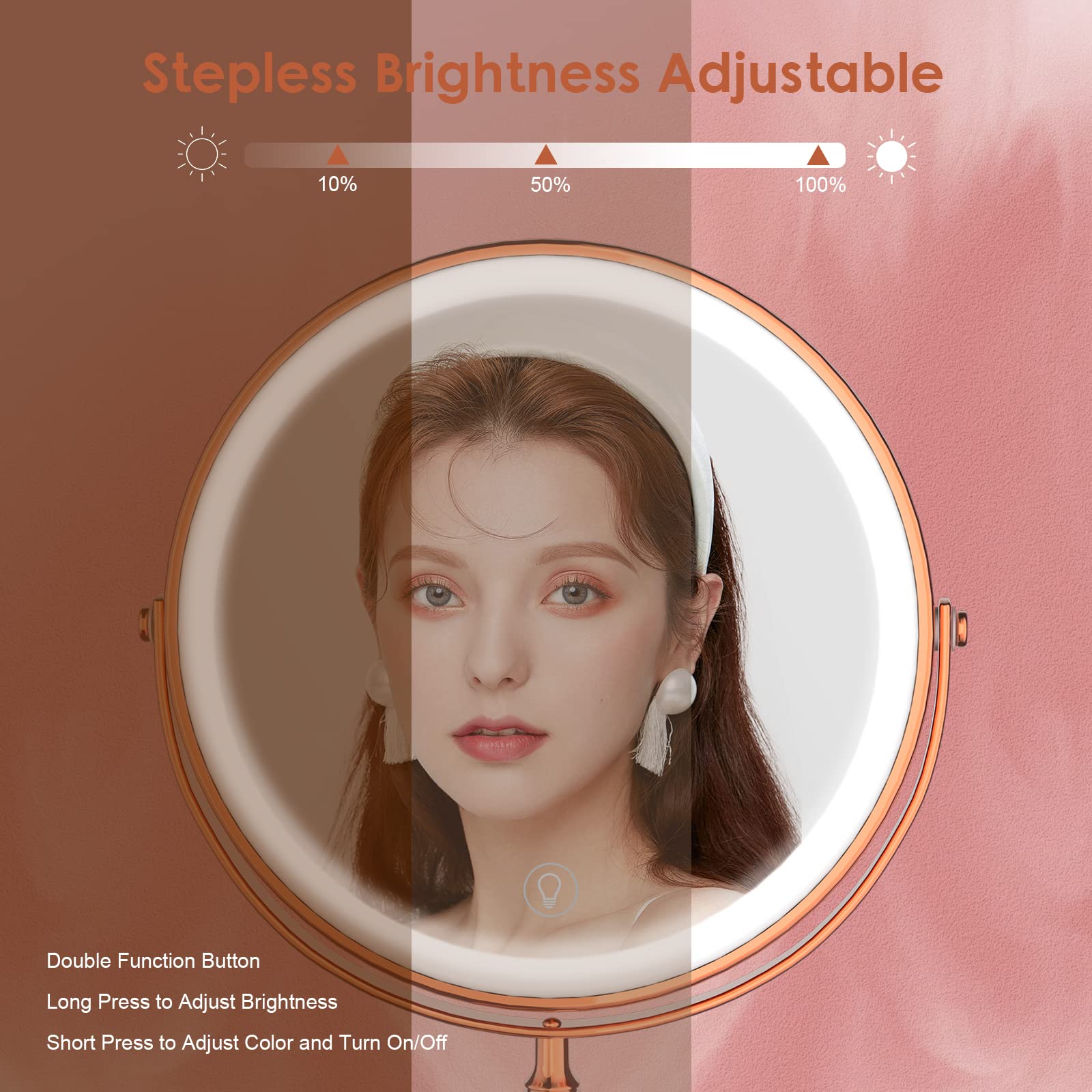 DEIOVWXS rechargeable mirror with USB cable supports wireless use