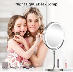 DEIOVWXS lighted makeup mirror 360-degree rotation enables flexible angles for skincare routines