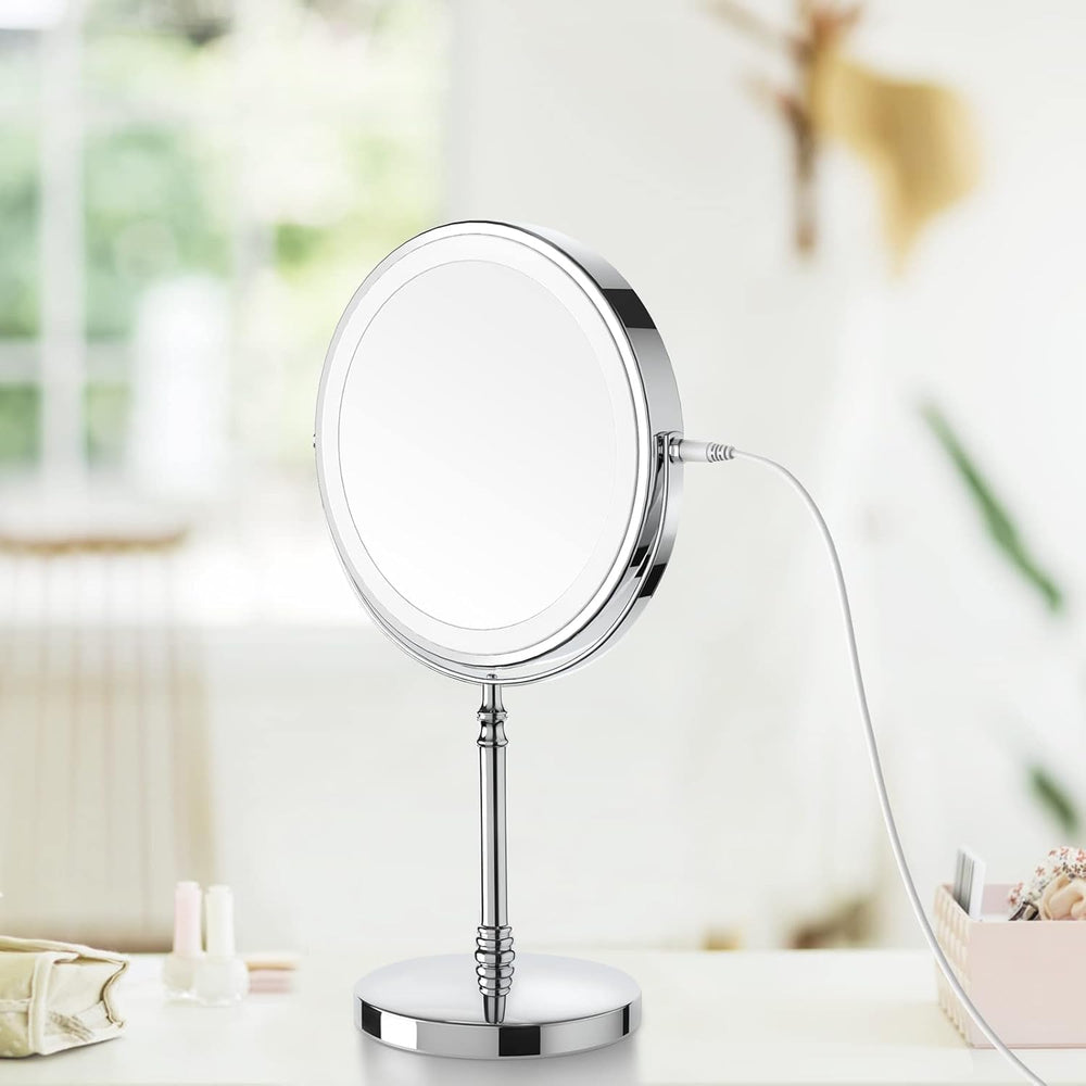 DEIOVWXS lighted makeup mirror sturdy non-slip base for stable countertop use