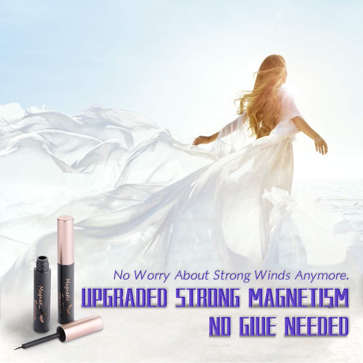 DEJAVIA waterproof magnetic eyeliner provides strong, durable lash adhesion