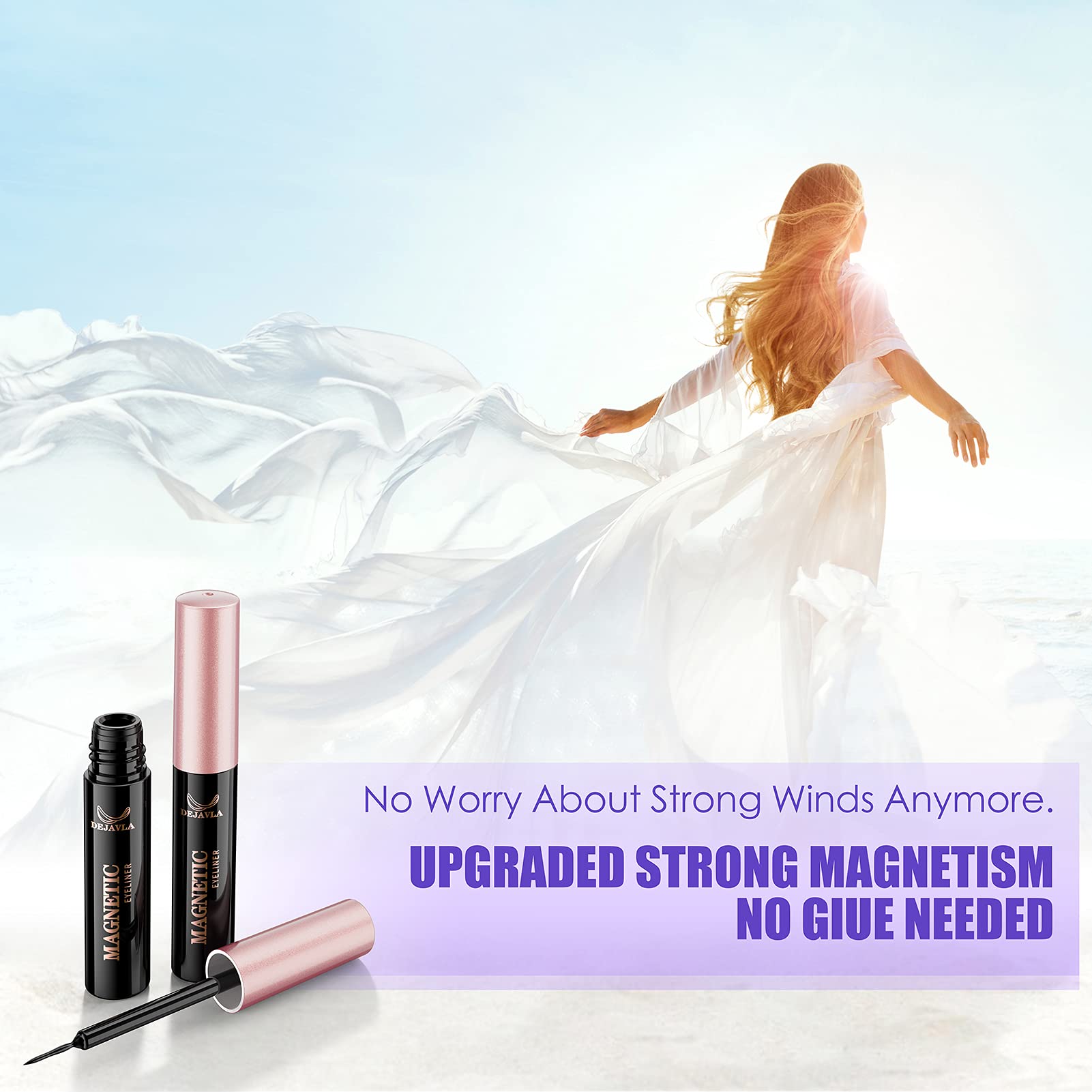 DEJAVIA waterproof, quick-dry liner ensures lasting magnet adhesion throughout the day.