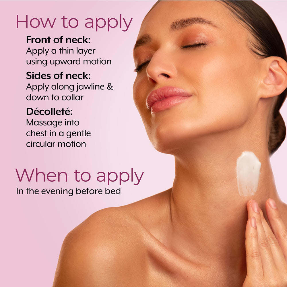 Dekliderm Neck Firming Cream smooth neck — daily use for improved texture.