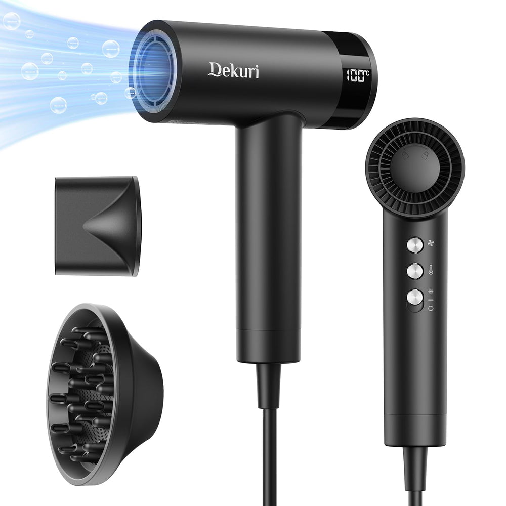 Dekuri hair dryer with 110000rpm motor powering fast drying for busy mornings