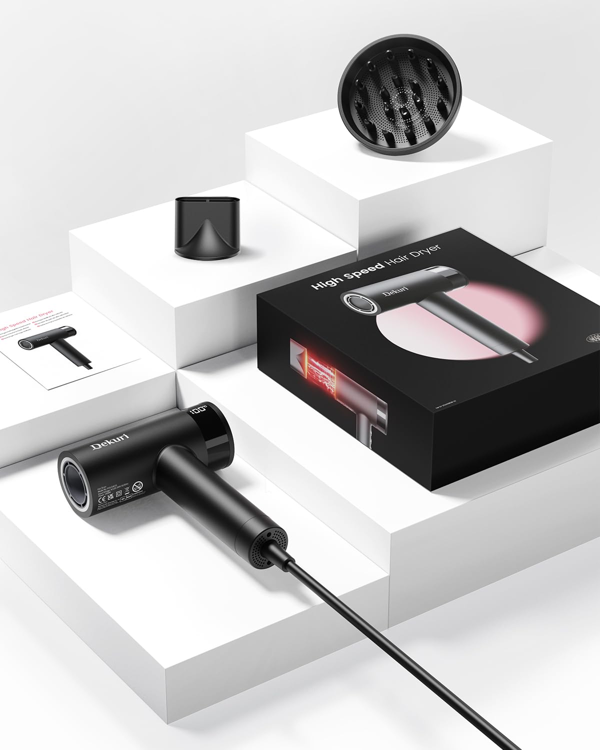 Dekuri travel-ready hair dryer fits compact bags and weighs 350g