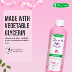 De La Cruz Rose Petal Extract close-up hints natural fragrance.