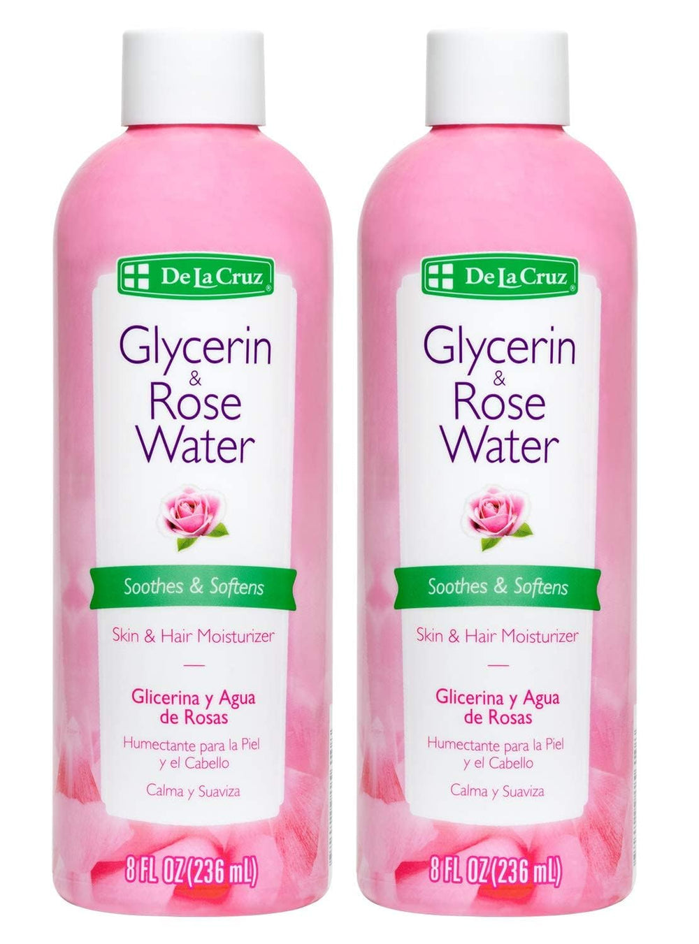 De La Cruz Rose Water Toner bottle for daily facial hydration and refreshment.