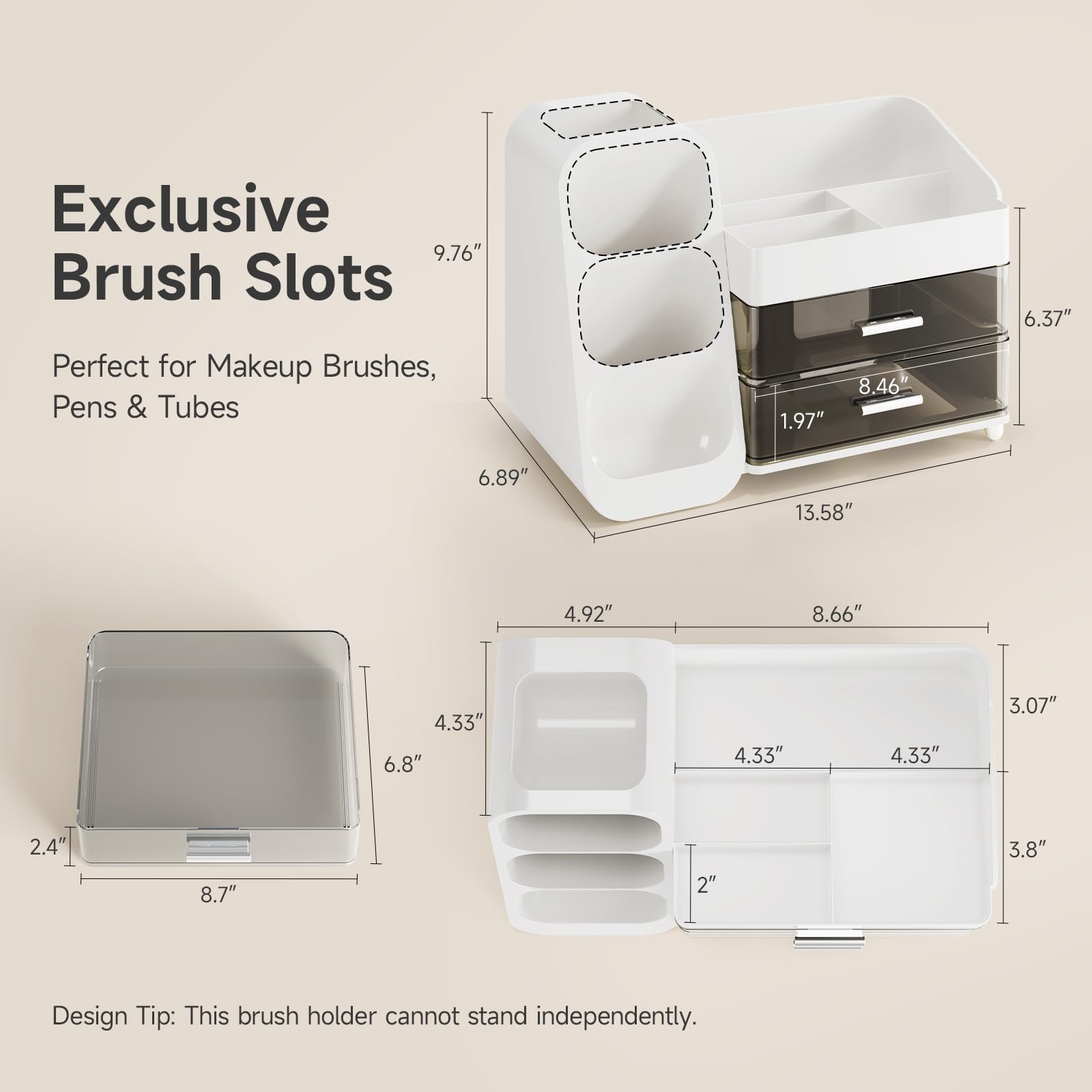 Delamu makeup organizer spacious drawers hide palettes neatly for clutter-free counters.