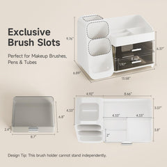 Delamu makeup organizer spacious drawers hide palettes neatly for clutter-free counters.