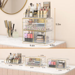 Delamu six-drawers layout highlighting spacious compartments for cosmetics