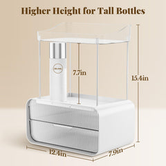 Delamu vanity makeup organizer shows tool-free snap-together assembly.