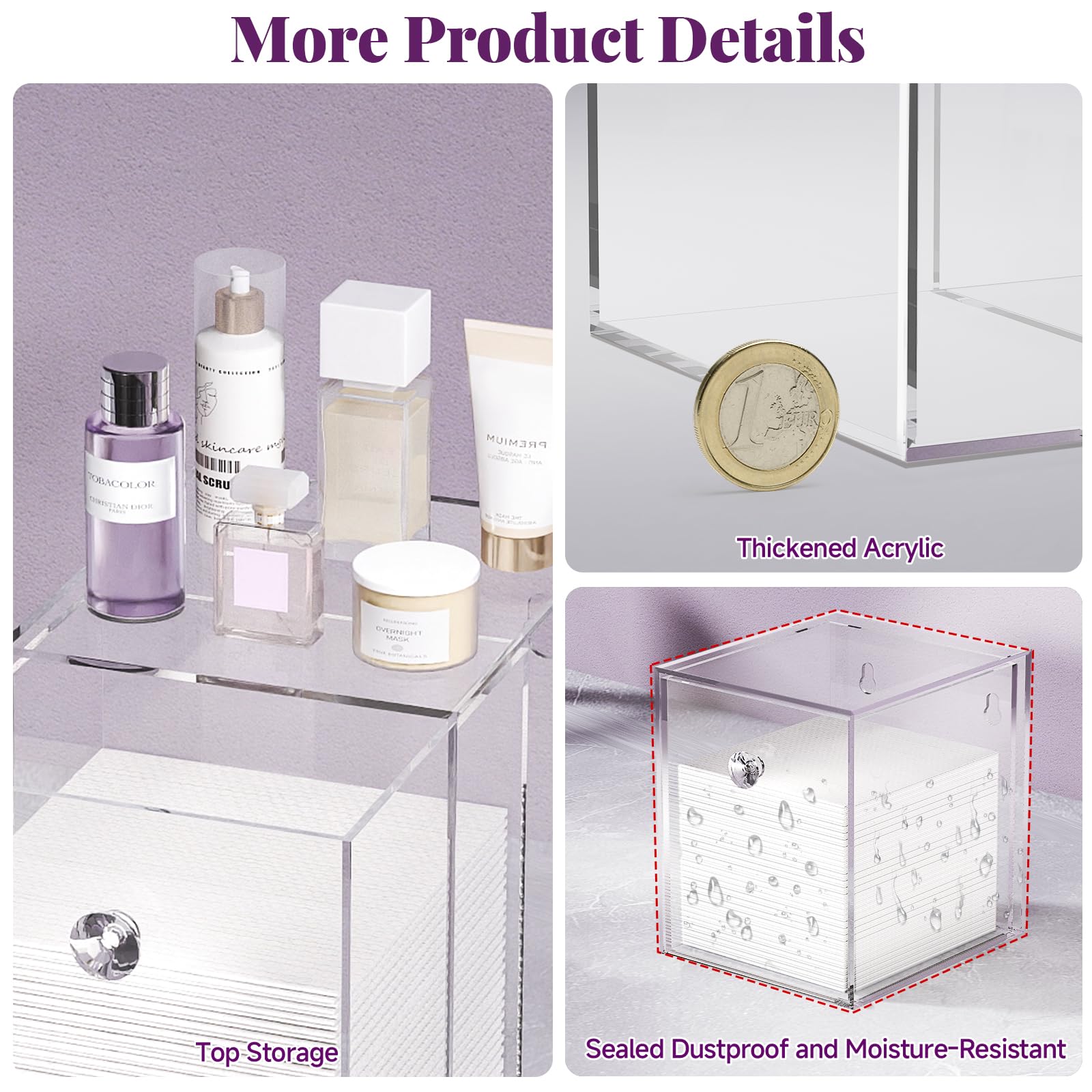 Delamu Vanity Makeup Skincare Organizer holds cosmetics, brushes, and skincare essentials.