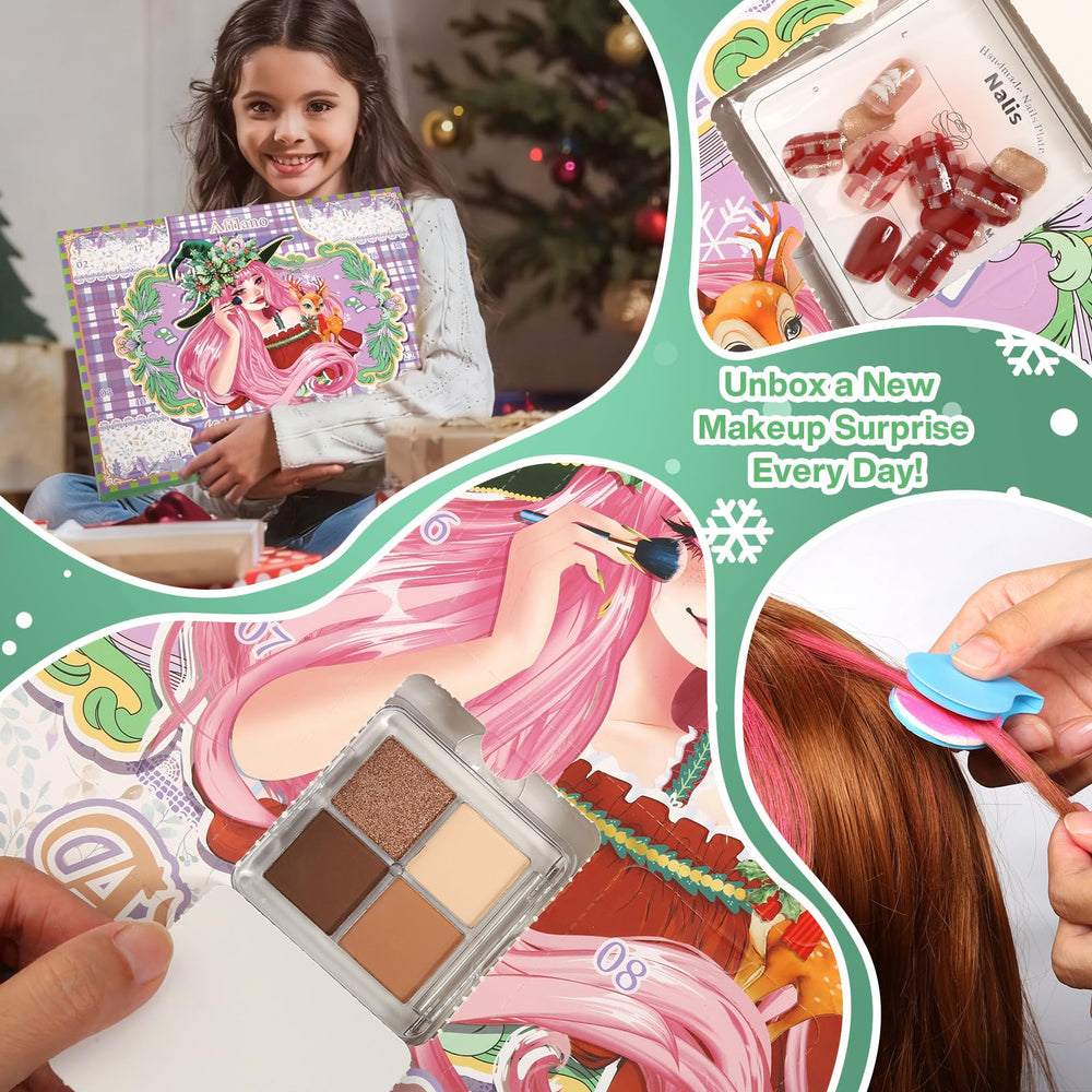 DE'LANCI 6-color Christmas glitter adds festive accents for creative nail art.