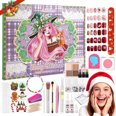 DE'LANCI Advent Calendar 24-windows reveals daily makeup surprises for festive anticipation.