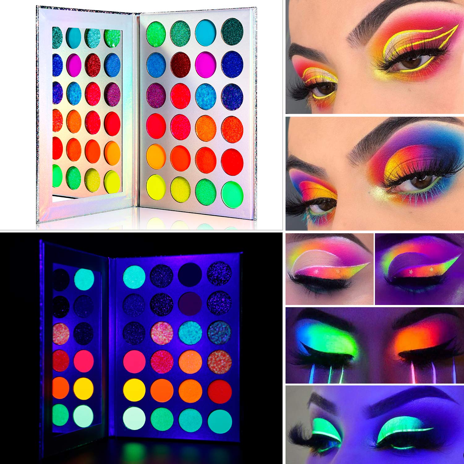 DE'LANCI Aurora Glow neon shades collection in palette