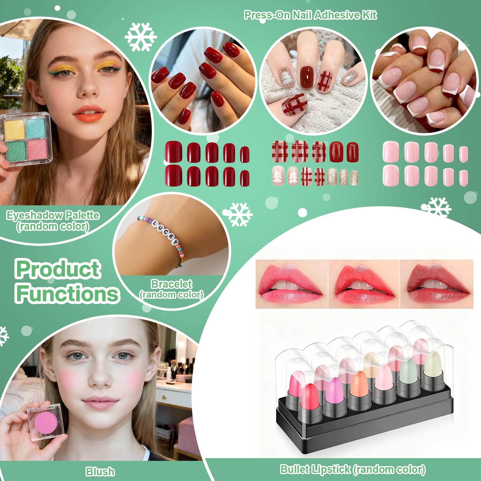 DE'LANCI blush and lip trio provides quick color options for teen makeup routines.