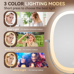 DeLanges rechargeable mirror with long battery life for wireless use.