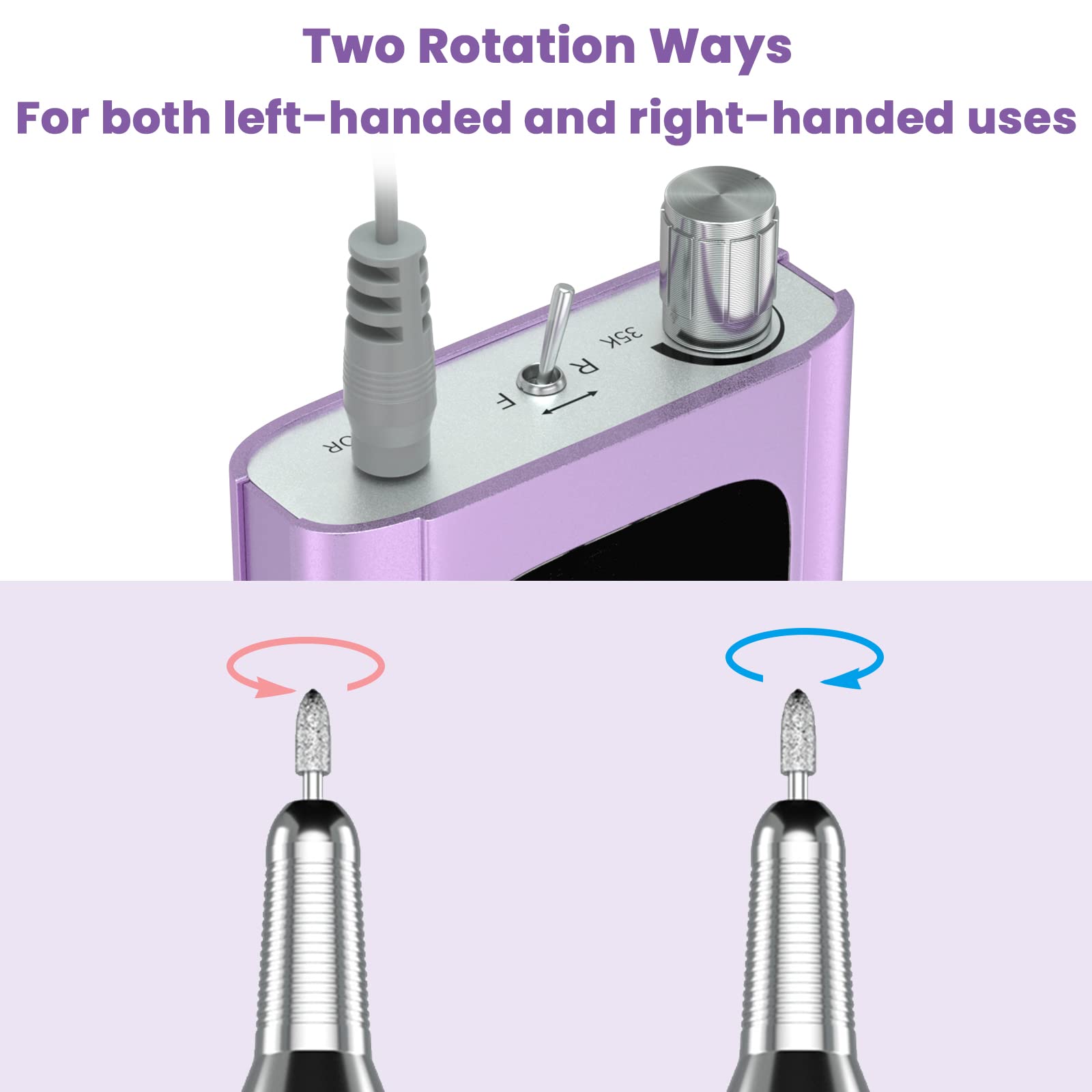 Delanie nail drill in salon and home setup