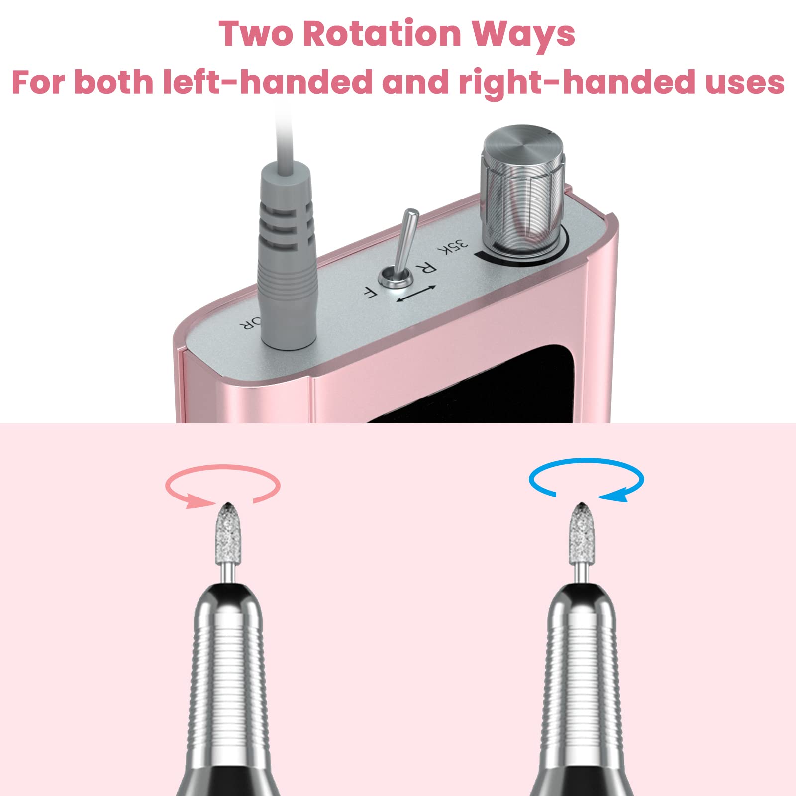 Delanie nail drill operates quietly with low vibration during a session.
