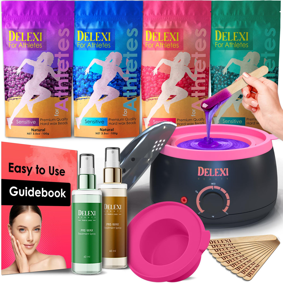 DELEXI waxing kit silicone bowl enables mess-free at-home waxing sessions