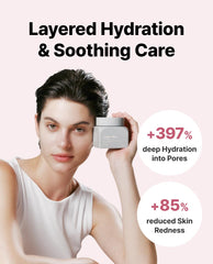 Swatch on skin demonstrates immediate hydration and a soft, dewy finish