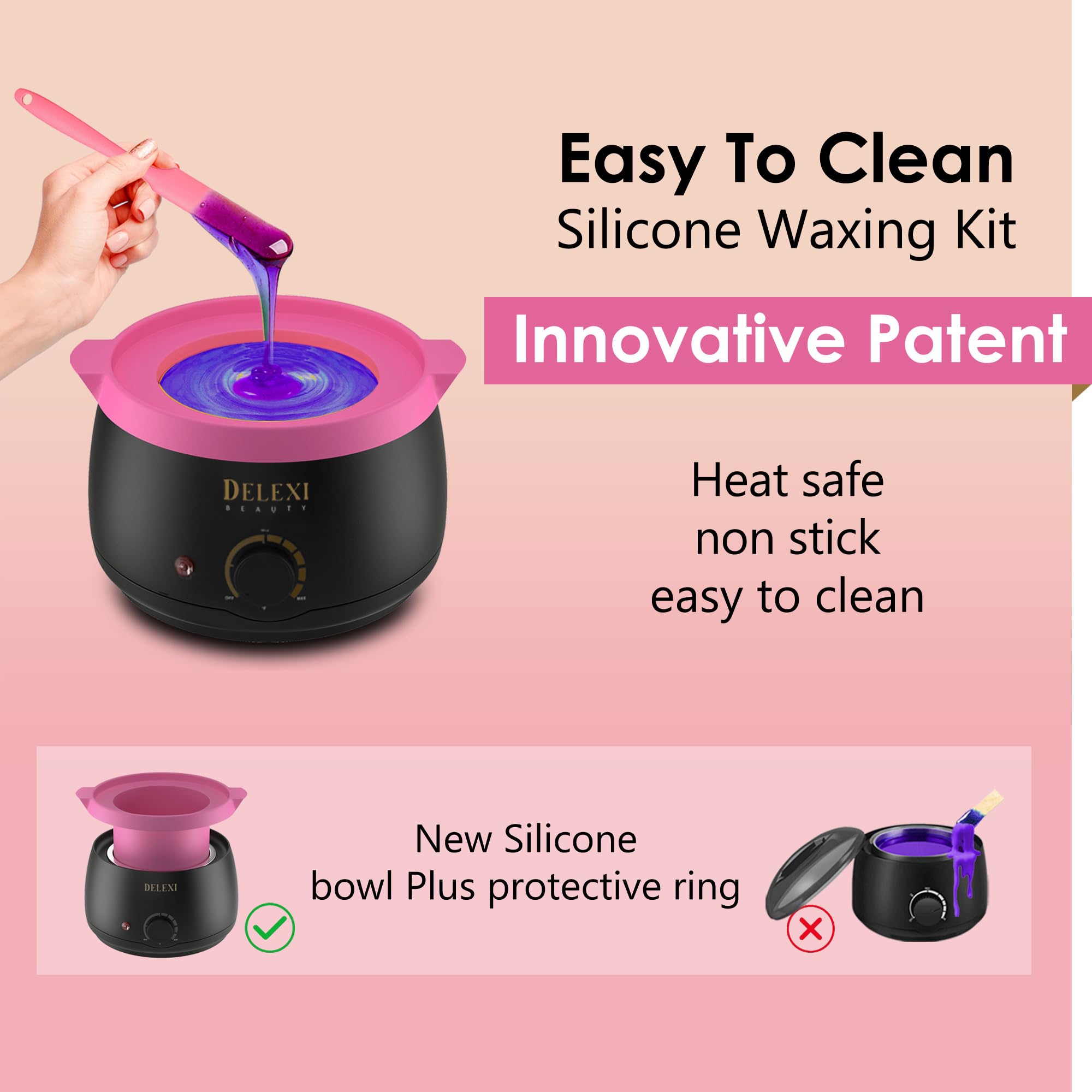 DELEXI silicone bowls for precise, mess-free wax application
