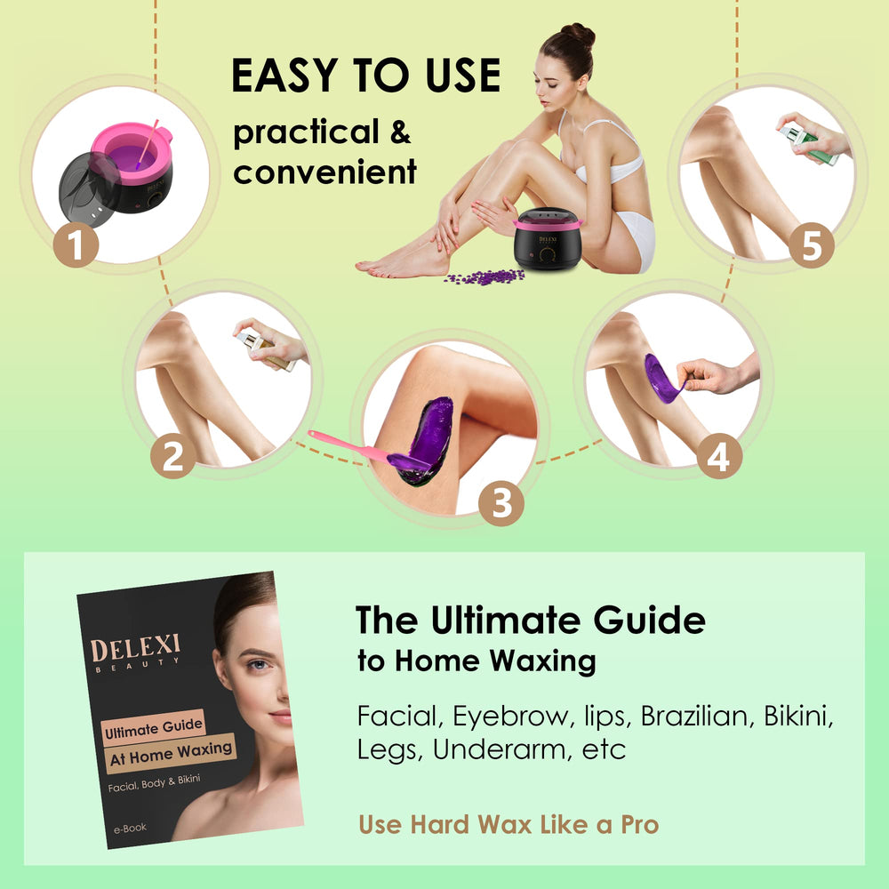 DELEXI wax applicators arranged for clean hair removal