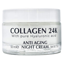 Delfanti-Milano COLLAGEN 24K Night Cream jar boosts skincare ritual with luxe, anti-aging appeal.