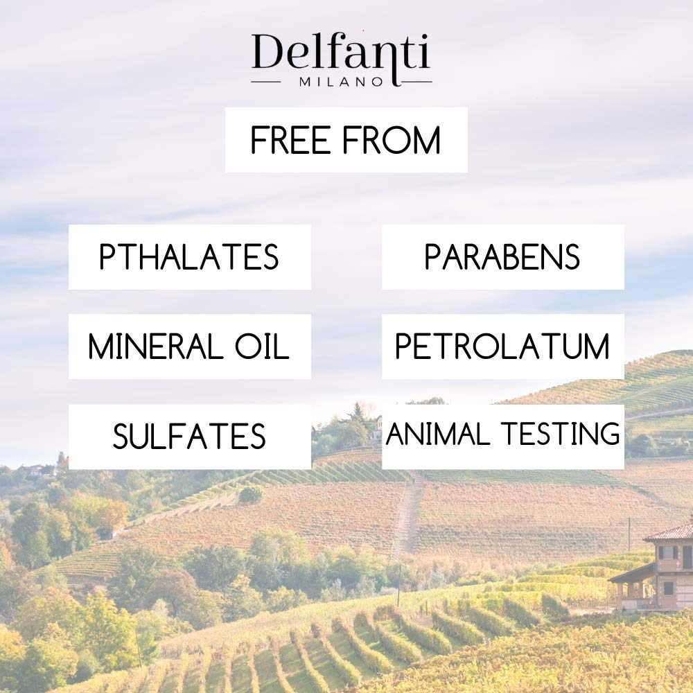 Delfanti-Milano Premium packaging with gold accents suggests luxury skincare routine.