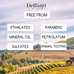 Delfanti-Milano sealed box signaling purity and Made in Italy quality
