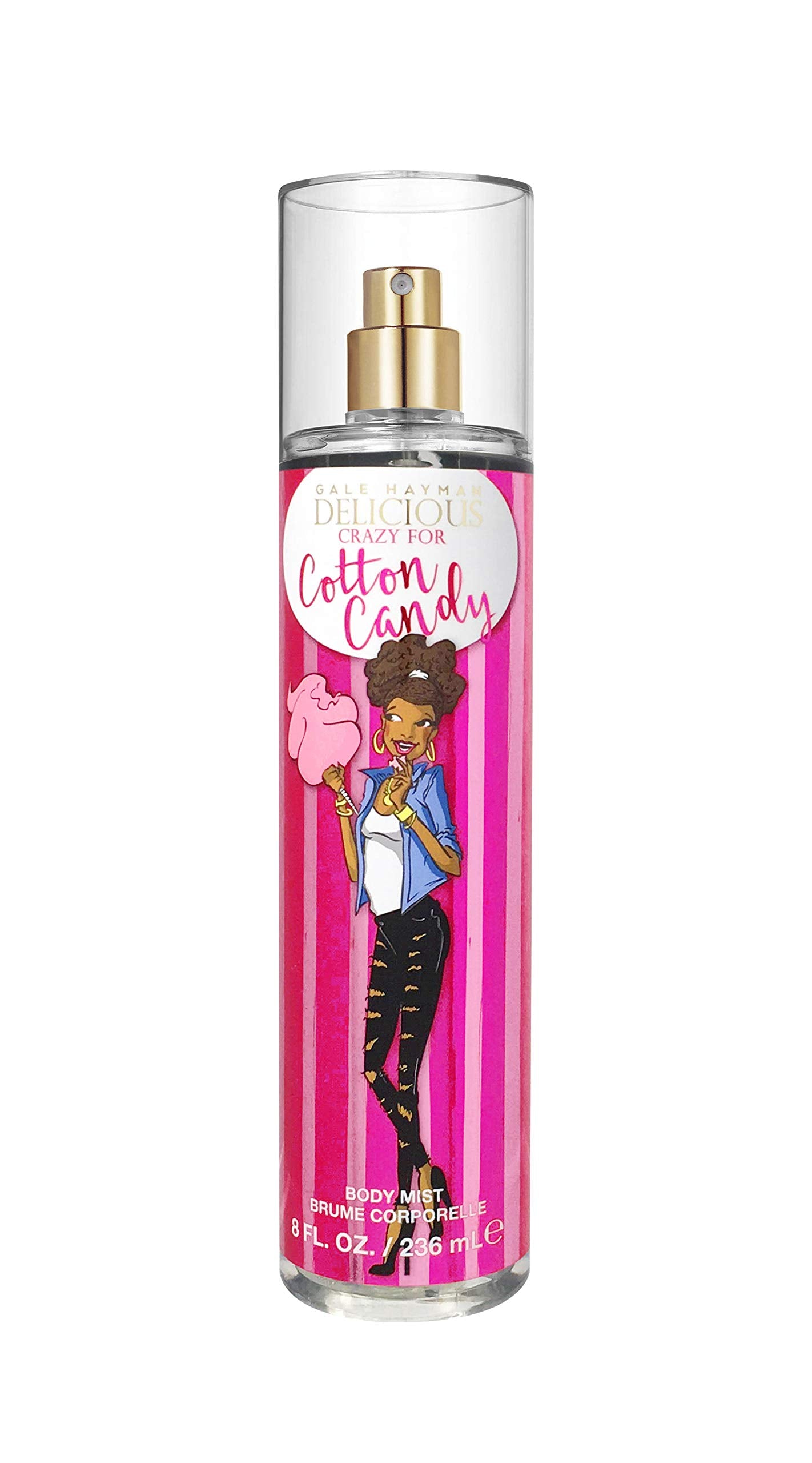 Delicious Crazy Cotton Candy body spray bottle for women, playful fragrance.
