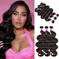 Delizzly body wave bundles 26-inch close-up silky texture for natural blend