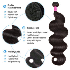 Delizzly body wave bundles 28-inch length with smooth texture