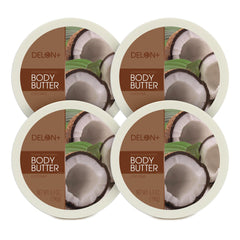 DELON Intense Moisturizing Body Butter coconut jar closeup for deep hydration
