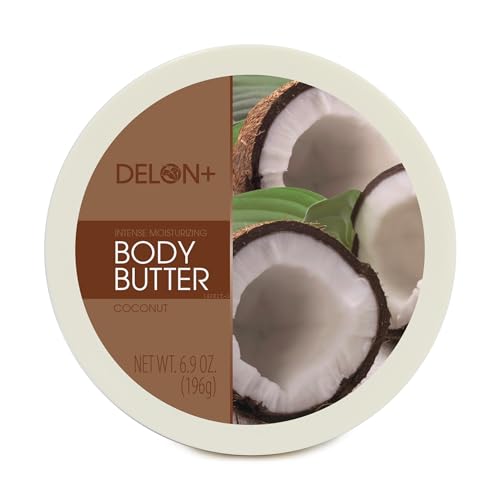 DELON Intense Moisturizing Body Butter coconut swatch on arm for quick absorption