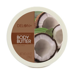 DELON Intense Moisturizing Body Butter coconut swatch on arm for quick absorption