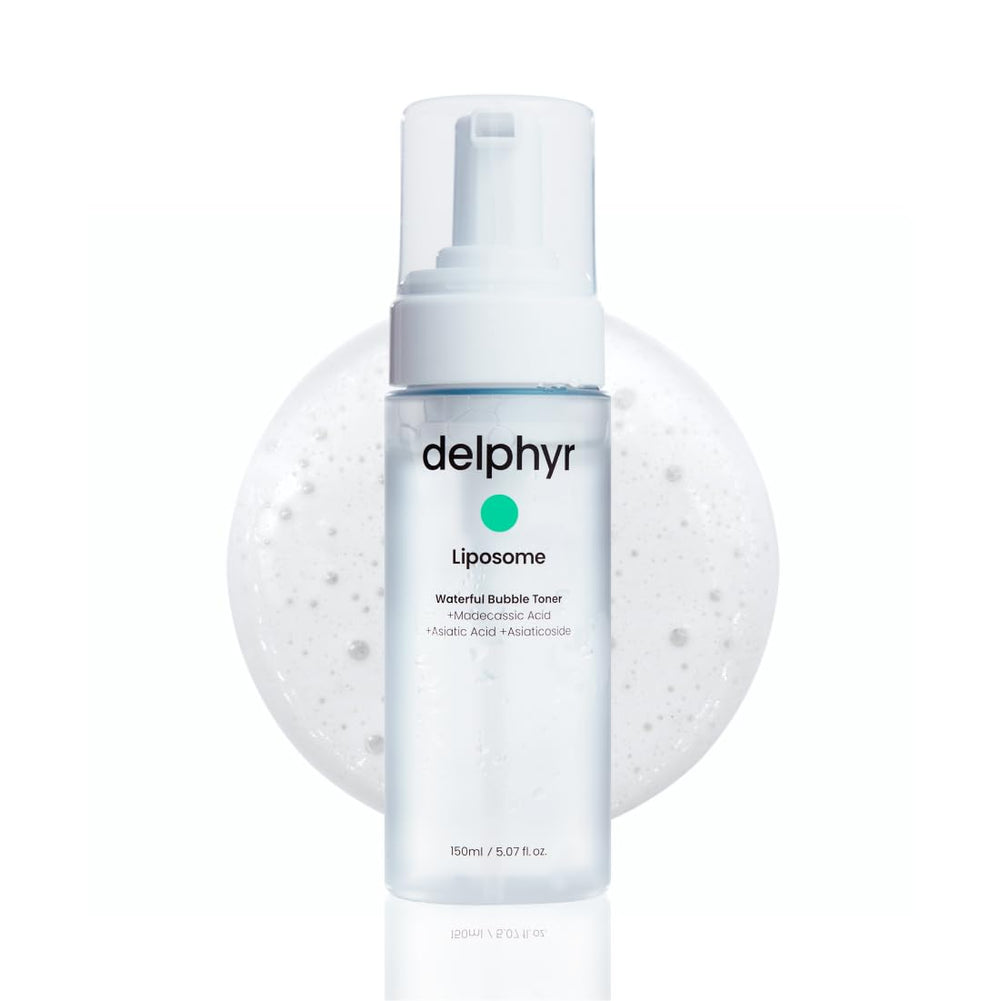 Delphyr liposome waterful bubble serum bottle front showing hydration-boosting design