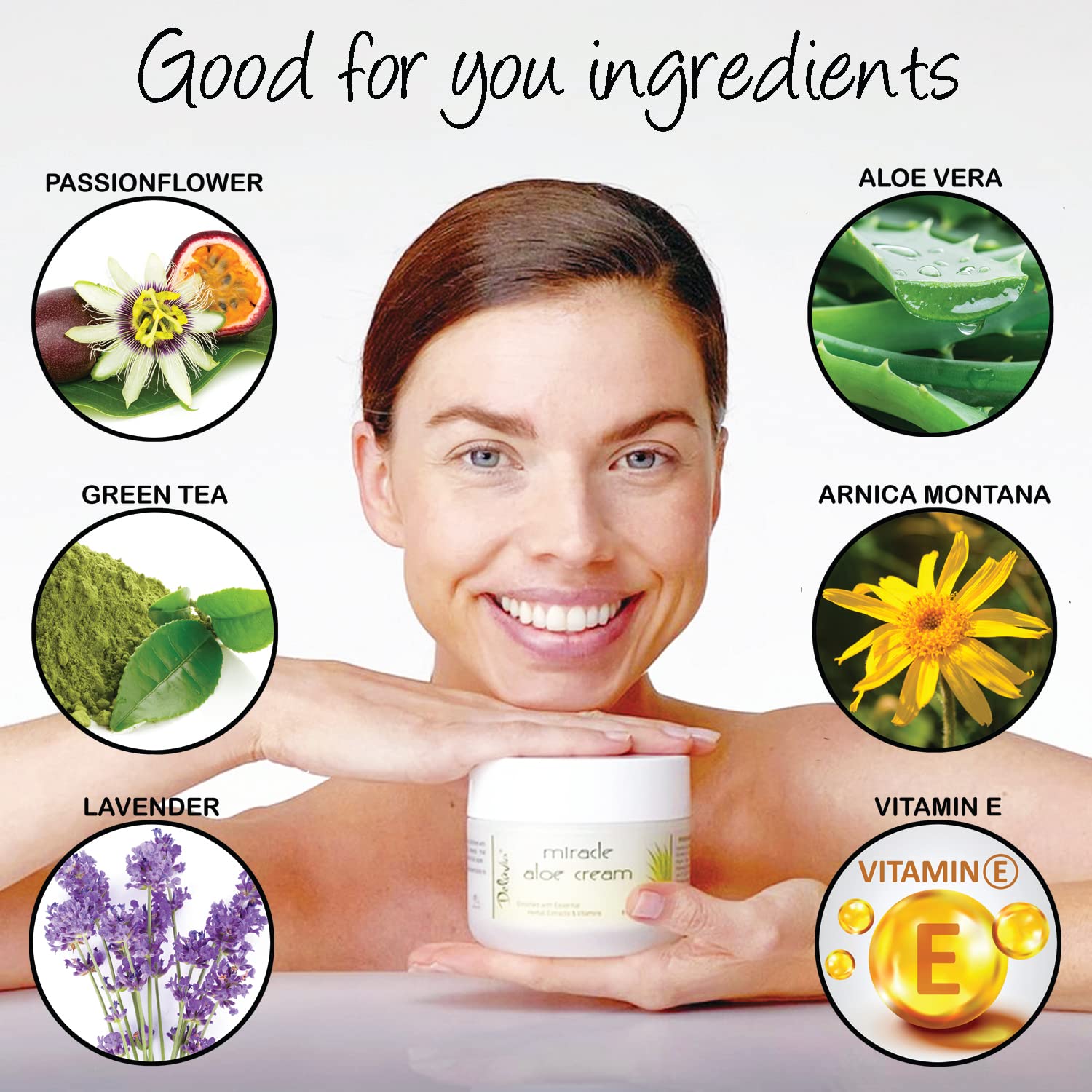 Delúvia Miracle Aloe Cream with organic Hawaiian aloe nourishes skin.