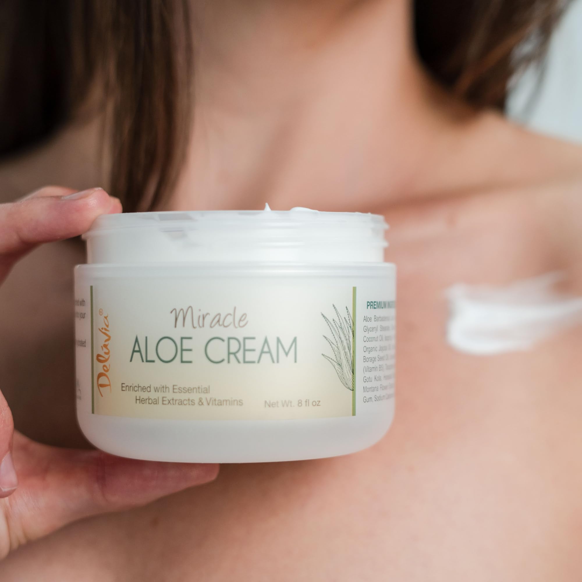 Deluvia Miracle Aloe Cream after sun exposure delivers cooling, soothing relief