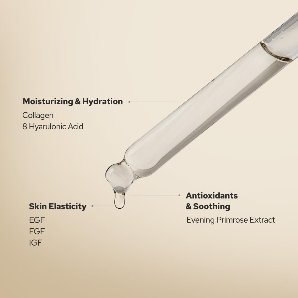 De:maf EGF Peptide Ampoule texture close-up reveals silky hydration.