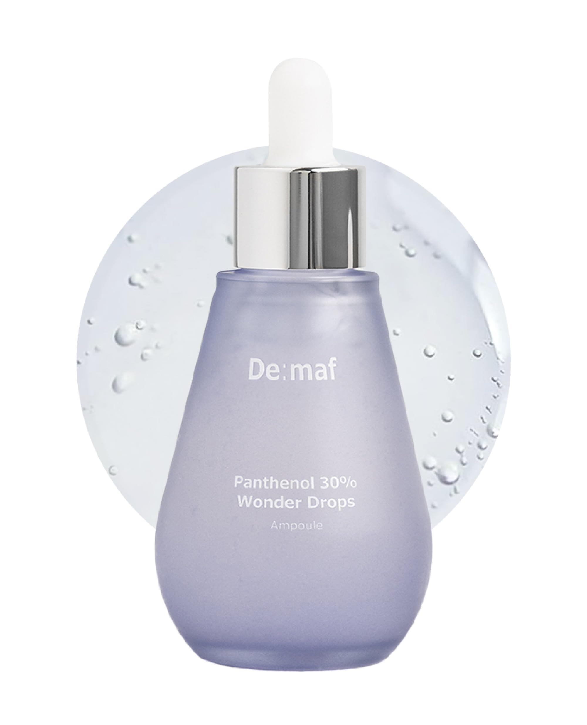 De:maf Panthenol 30% Wonder Drops bottle close-up for instant calming and glow