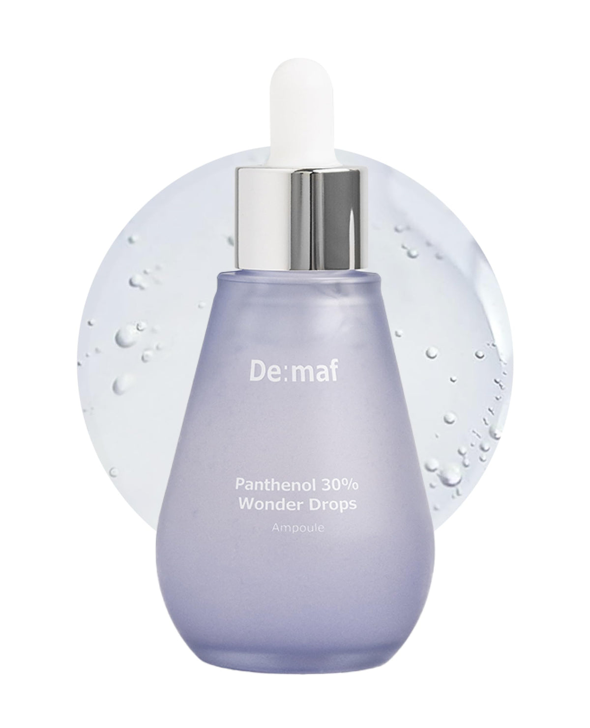 De:maf Panthenol 30% Wonder Drops bottle close-up for instant calming and glow