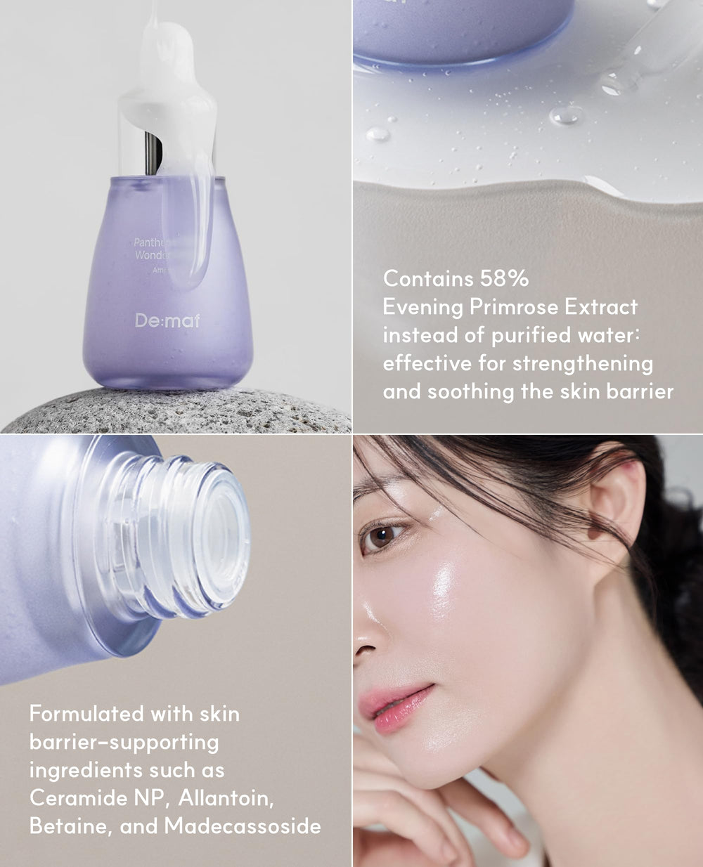 De:maf Panthenol 30% Wonder Drops ingredients list highlights calming actives
