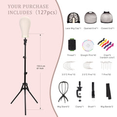 Demides 63-inch adjustable tripod stand extended for versatile styling heights and ergonomics.