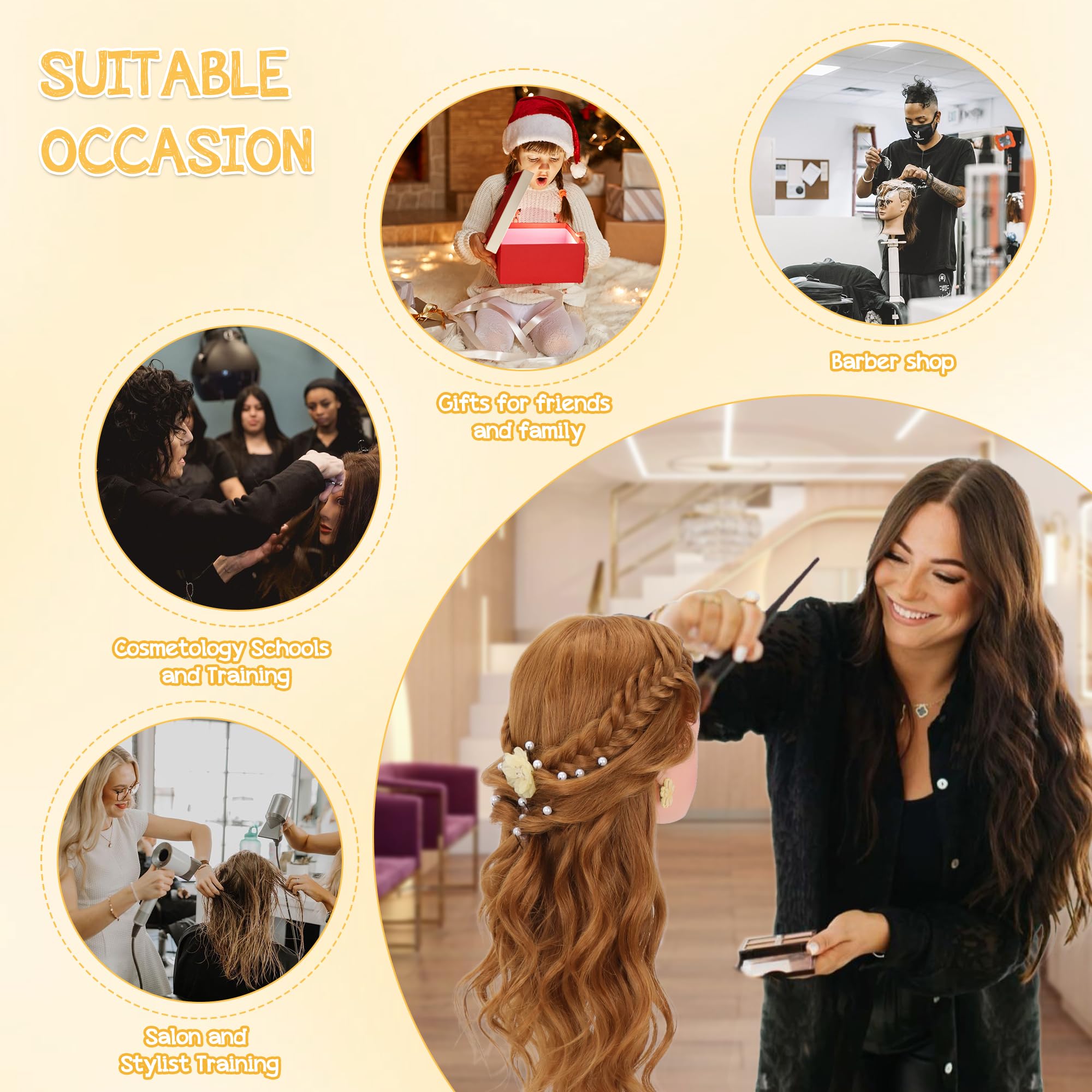 Demides mannequin head braiding-practice on lifelike hair builds skills